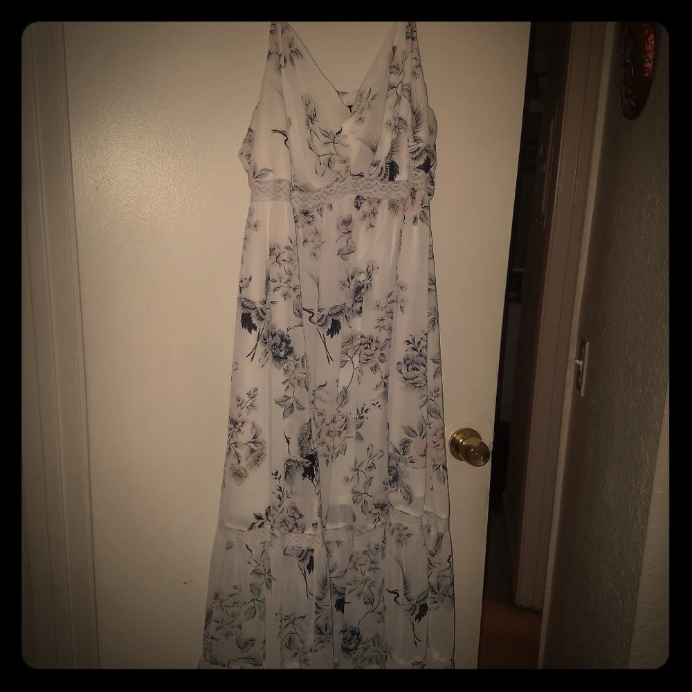 Spaghetti strap white dress